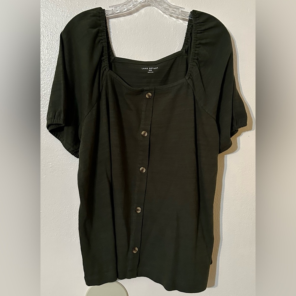 Lane Bryant Square neck button up top